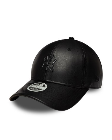 New Era faux leather cap with rigid visor