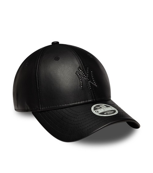New Era faux leather cap with rigid visor