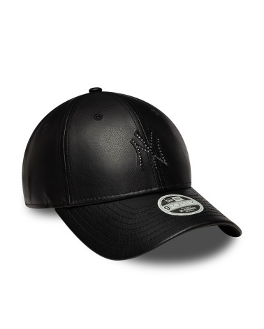 New Era faux leather cap with rigid visor