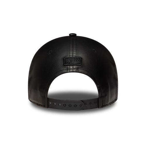 New Era faux leather cap with rigid visor