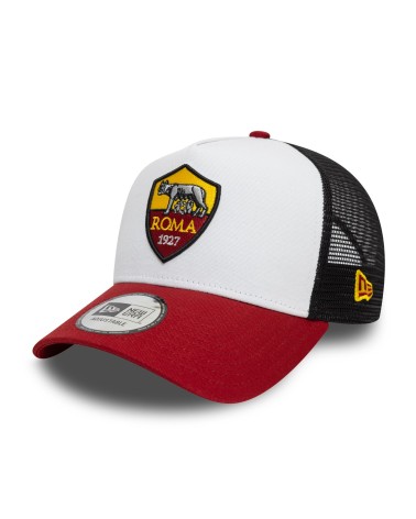 Cappello trucker New Era visiera piatta AS Roma