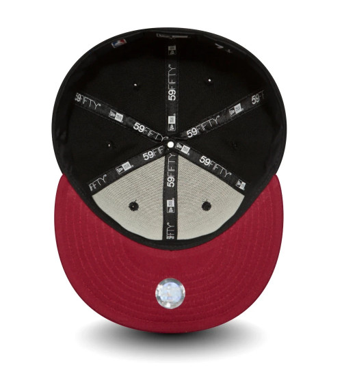 NEW ERA NBA LEAGUE BASIC 59FIFTY MIAMI HEAT SNAPBACK CAP, UOMO, BLACK RED, 7 5/8 (60.6 CM)