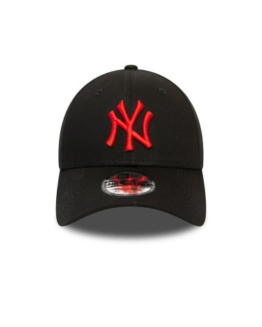 NEW ERA YORK YANKEES MLB LEAGUE ESSENTIAL BLACK RED 9FORTY ADJUSTABLE CAP - ONE-SIZE