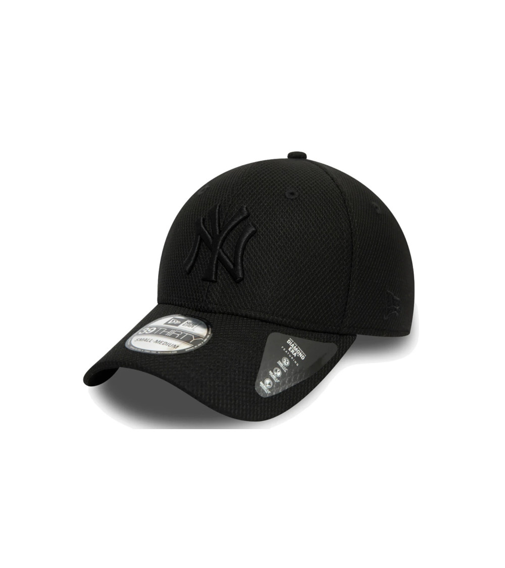 NEW ERA YORK YANKEES 39THIRTY ADJUSTABLE CAP MLB DIAMOND ERA BLACK/BLACK - L-XL