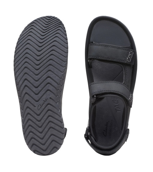 CLARKS WESLEY BAY, SANDALI UOMO, NERO, 44.5 EU