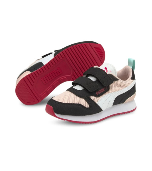 PUMA R78 V PS - SCARPE DA GINNASTICA UNISEX - BAMBINI E RAGAZZI, ROSA (LOTUS-PUMA WHITE-PUMA BLACK), 28 EU, PAIR