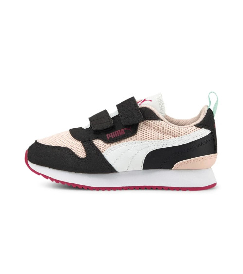 PUMA R78 V PS - SCARPE DA GINNASTICA UNISEX - BAMBINI E RAGAZZI, ROSA (LOTUS-PUMA WHITE-PUMA BLACK), 28 EU, PAIR