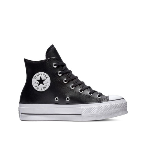 CONVERSE CHUCK TAYLOR CTAS LIFT CLEAN HI, SCARPE DA GINNASTICA BASSE DONNA, SCHWARZ BLACK BLACK WHITE 001, 36 EU