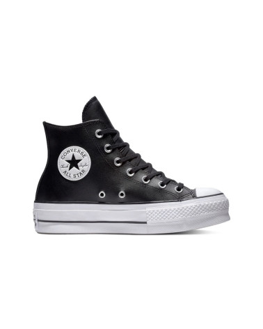 CONVERSE CHUCK TAYLOR CTAS LIFT CLEAN HI, SCARPE DA GINNASTICA BASSE DONNA, SCHWARZ BLACK BLACK WHITE 001, 36 EU