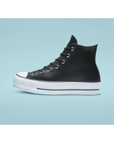 CONVERSE CHUCK TAYLOR CTAS LIFT CLEAN HI, SCARPE DA GINNASTICA BASSE DONNA, SCHWARZ BLACK BLACK WHITE 001, 36 EU