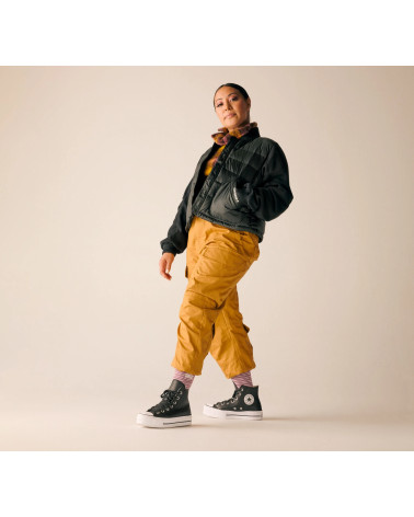 CONVERSE CHUCK TAYLOR CTAS LIFT CLEAN HI, SCARPE DA GINNASTICA BASSE DONNA, SCHWARZ BLACK BLACK WHITE 001, 36 EU