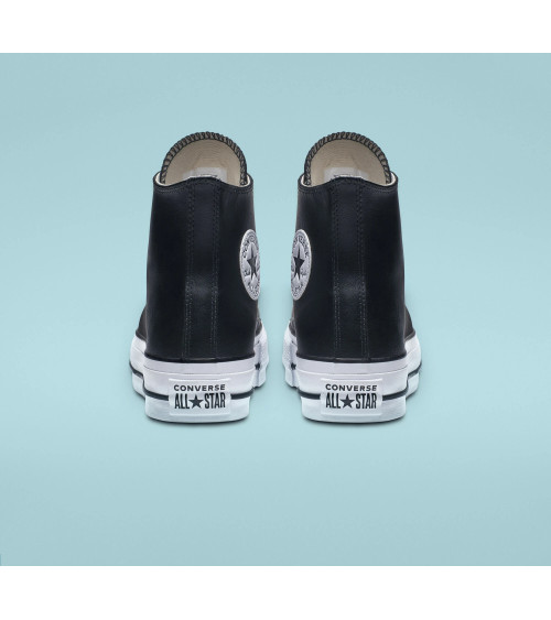 CONVERSE CHUCK TAYLOR CTAS LIFT CLEAN HI, SCARPE DA GINNASTICA BASSE DONNA, SCHWARZ BLACK BLACK WHITE 001, 36 EU