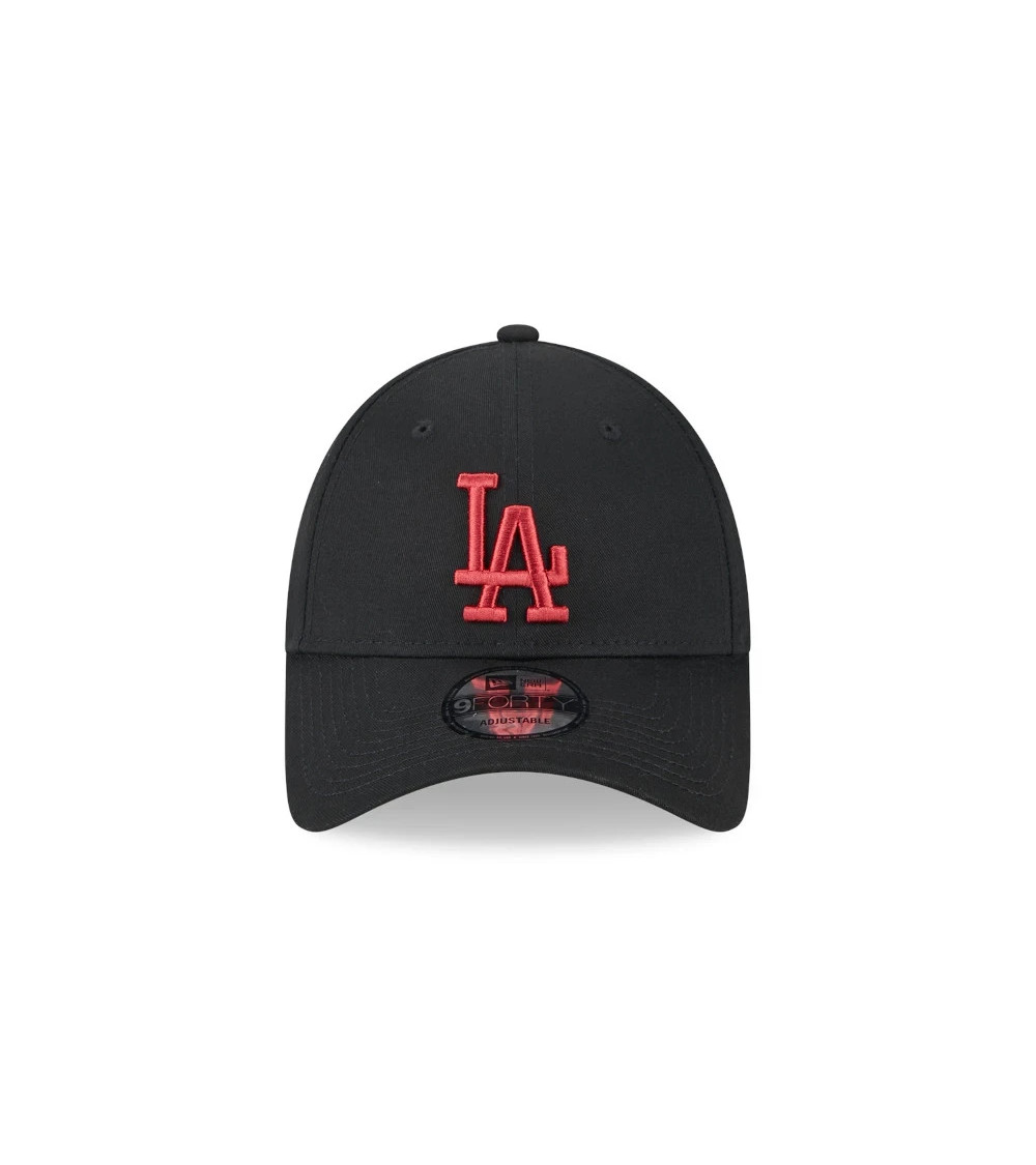 NEW ERA LOS ANGELES DODGERS MLB LEAGUE ESSENTIAL BLACK 9FORTY ADJUSTABLE CAP - ONE-SIZE