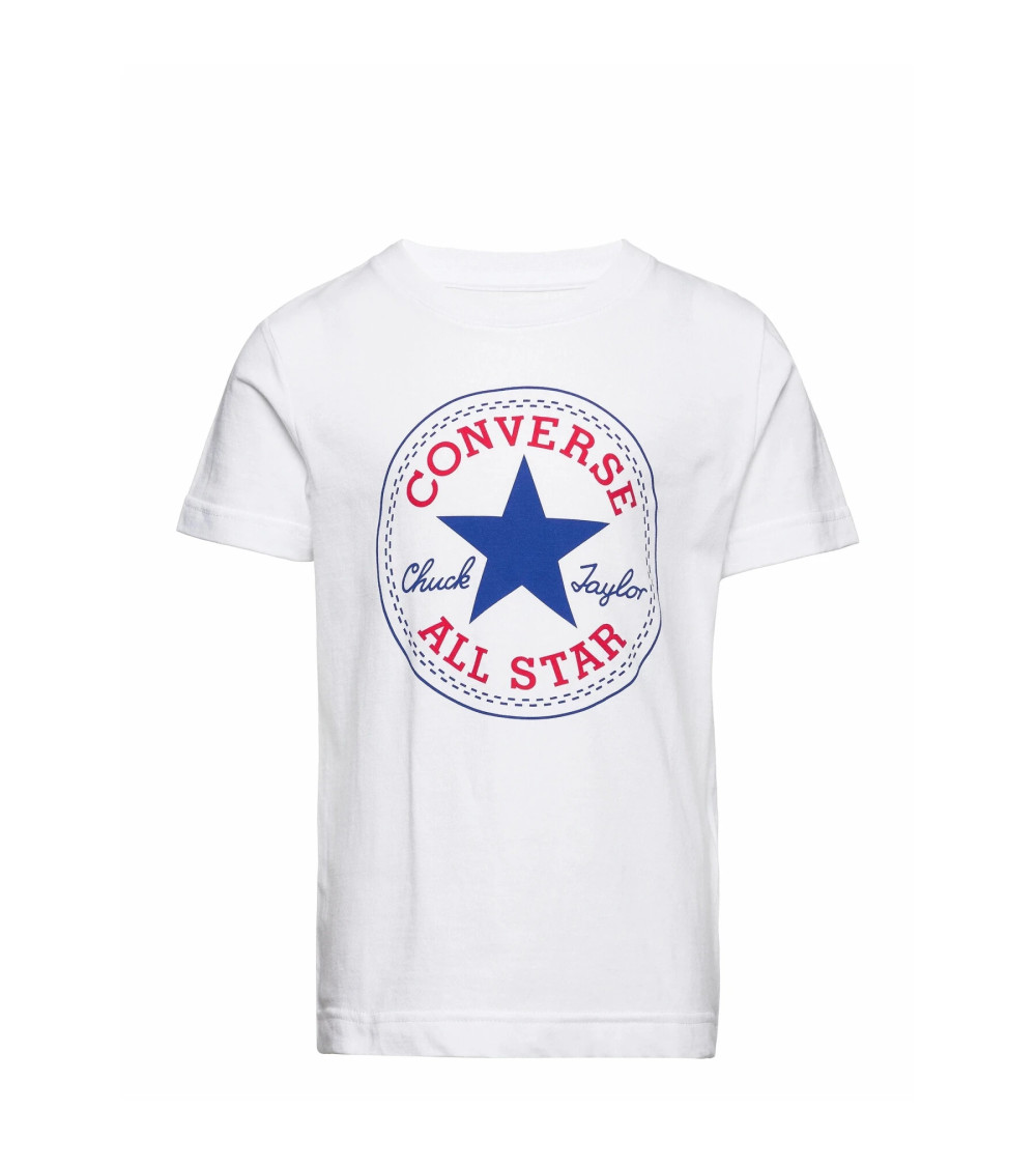 CONVERSE CHUCK PATCH TEE T-SHIRT BIANCA 3-4 ANNI BIMBO
