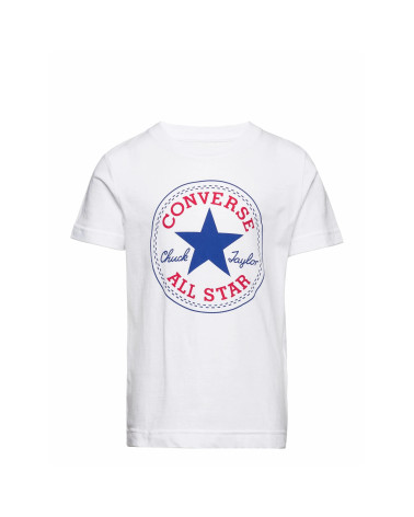 CONVERSE CHUCK PATCH TEE T-SHIRT BIANCA 3-4 ANNI BIMBO