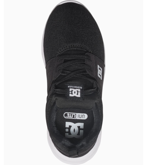 DC HEATHROW SCARPE DA GINNASTICA BASSE BAMBINO, BLACK (BLACK/WHITE), 32 EU