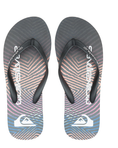 QUIKSILVER MOLOKAI WORDBLOCK, SANDALI UOMO, NERO, BLU, ROSA, 40 EU