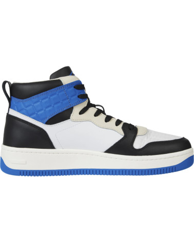 Tommy Jeans Herren Mid Cut Sneakers – Schwarz/Blau EM0EM01075