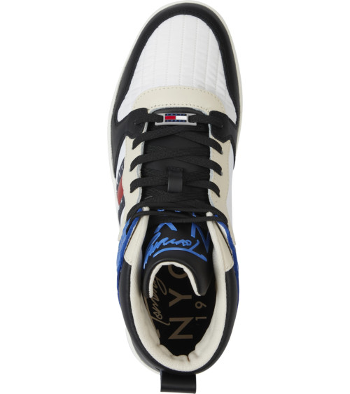 Tommy Jeans Zapatillas Mid Cut Negras para Hombre EM0EM01075