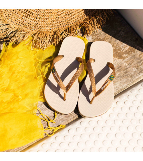 IPANEMA CLAS BRASIL II FEM, INFRADITO DONNA, BEIGE/GOLD, 35 EU