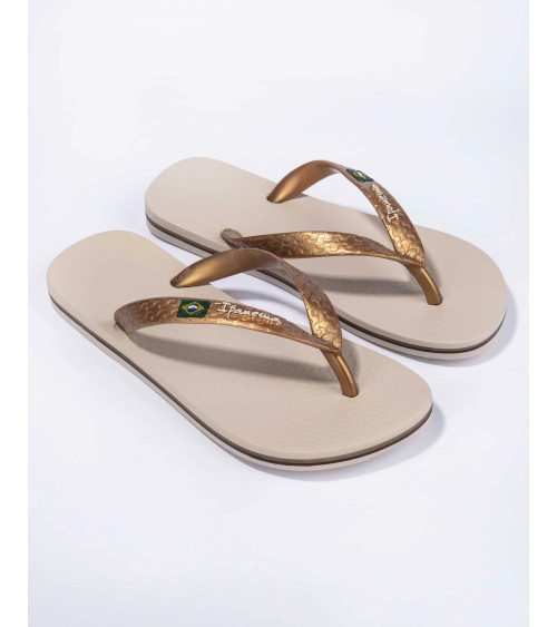 IPANEMA CLAS BRASIL II FEM, INFRADITO DONNA, BEIGE/GOLD, 35 EU