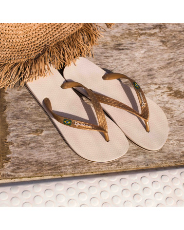IPANEMA CLAS BRASIL II FEM, INFRADITO DONNA, BEIGE/GOLD, 35 EU