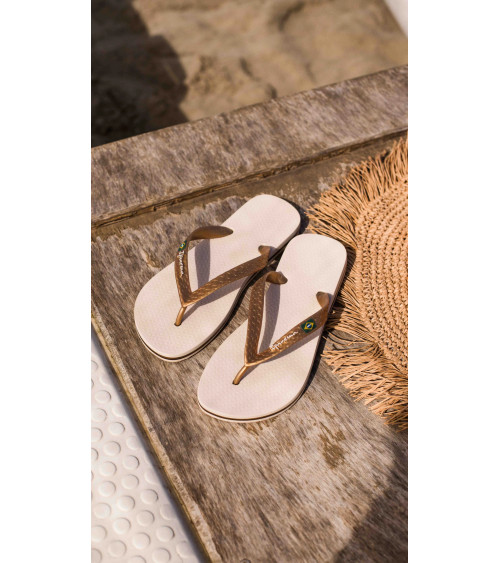 IPANEMA CLAS BRASIL II FEM, INFRADITO DONNA, BEIGE/GOLD, 35 EU