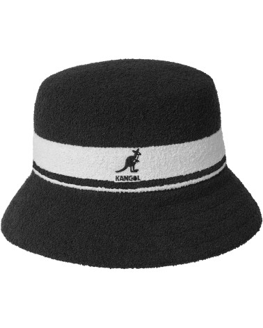 KANGOL - CAPPELLO ALLA PESCATORA RIPIEGABILE BERMUDA STRIPE BUCKET - SIZE L - NOIR