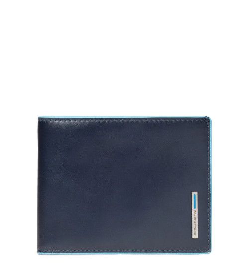 Piquadro Blue Square Portamonete Uomo: Pelle, RFID e 4 Scomparti