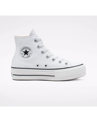 CONVERSE CHUCKS PLATEAU BIANCO 560846C CHUCK TAYLOR ALL STAR LIFT - HI BIANCO NERO BIANCO, TAGLIA:36