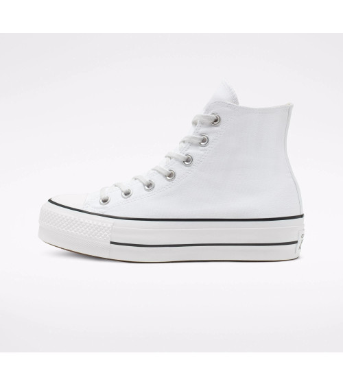 CONVERSE CHUCKS PLATEAU BIANCO 560846C CHUCK TAYLOR ALL STAR LIFT - HI BIANCO NERO BIANCO, TAGLIA:36