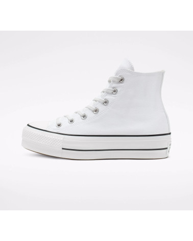 CONVERSE CHUCKS PLATEAU BIANCO 560846C CHUCK TAYLOR ALL STAR LIFT - HI BIANCO NERO BIANCO, TAGLIA:36