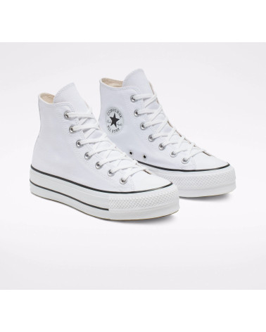 CONVERSE CHUCKS PLATEAU BIANCO 560846C CHUCK TAYLOR ALL STAR LIFT - HI BIANCO NERO BIANCO, TAGLIA:36