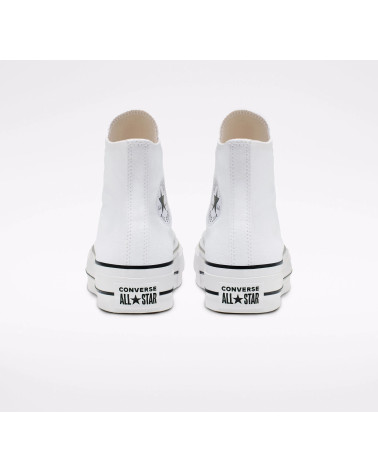 CONVERSE CHUCKS PLATEAU BIANCO 560846C CHUCK TAYLOR ALL STAR LIFT - HI BIANCO NERO BIANCO, TAGLIA:36
