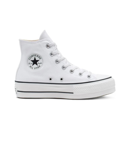 CONVERSE CHUCKS PLATEAU BIANCO 560846C CHUCK TAYLOR ALL STAR LIFT - HI BIANCO NERO BIANCO, TAGLIA:36